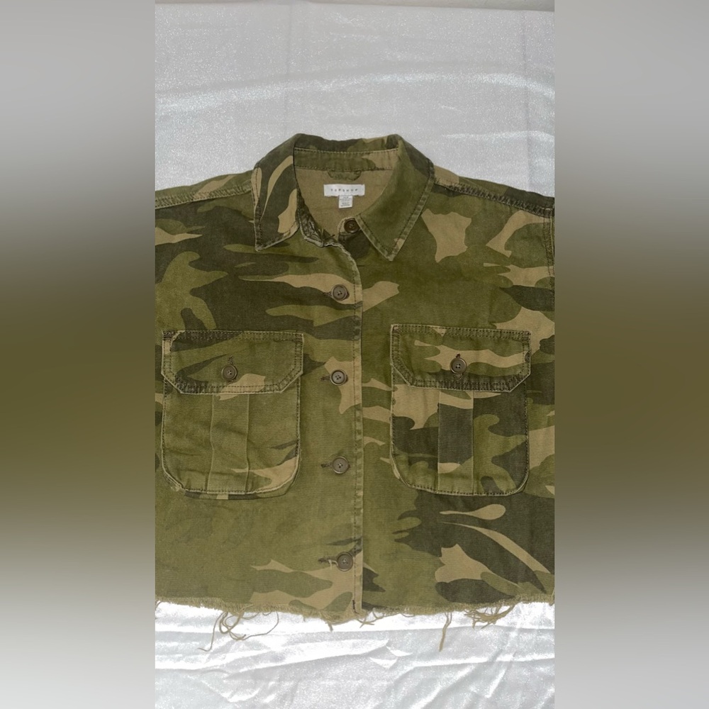 Camo Cropped Jacked from Topshop